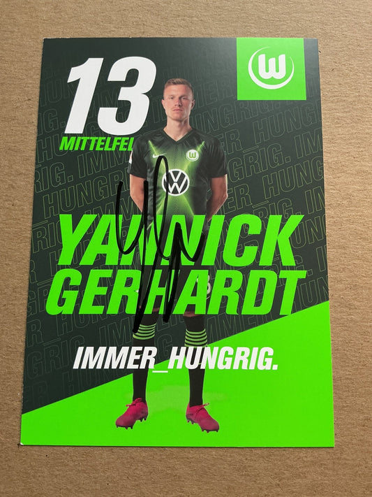 Yannick Gerhardt, Germany 🇩🇪 VfL Wolfsburg 2019/20 hand signed - Autographs-World