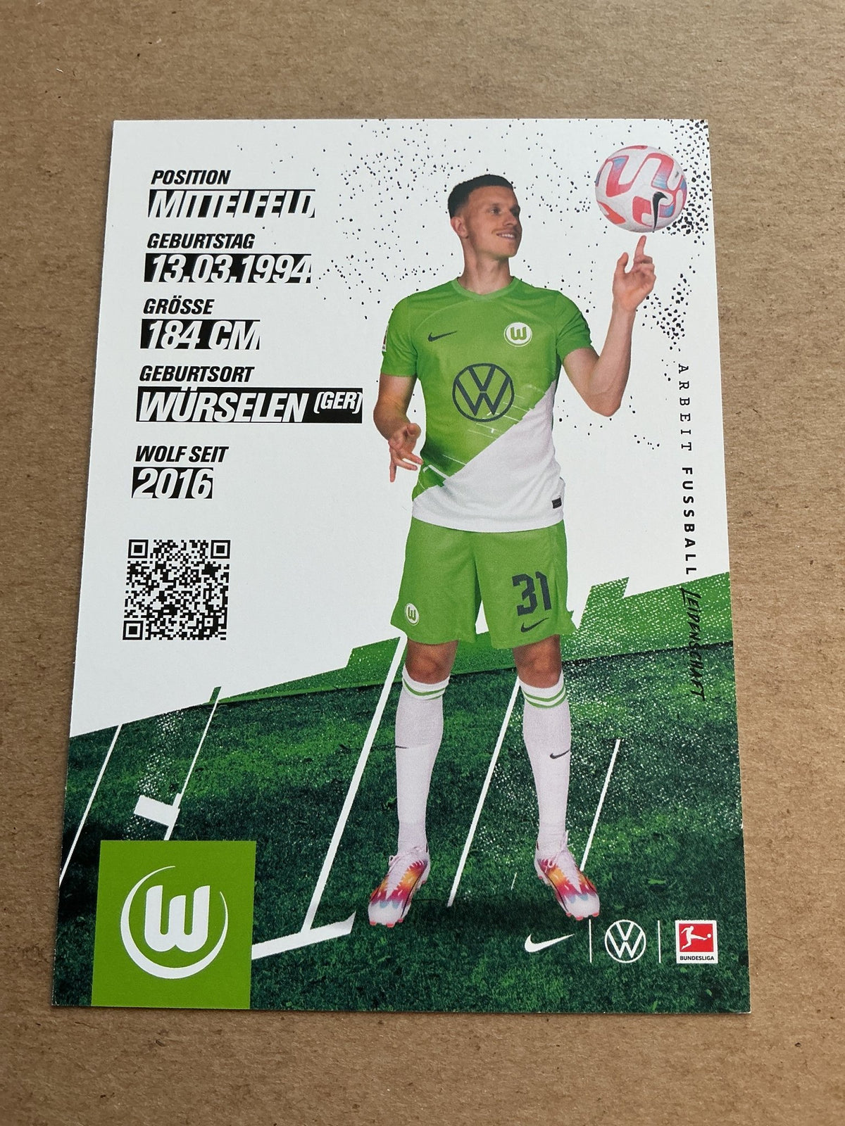 Yannick Gerhardt, Germany 🇩🇪 VfL Wolfsburg 2023/24 hand signed - Autographs-World