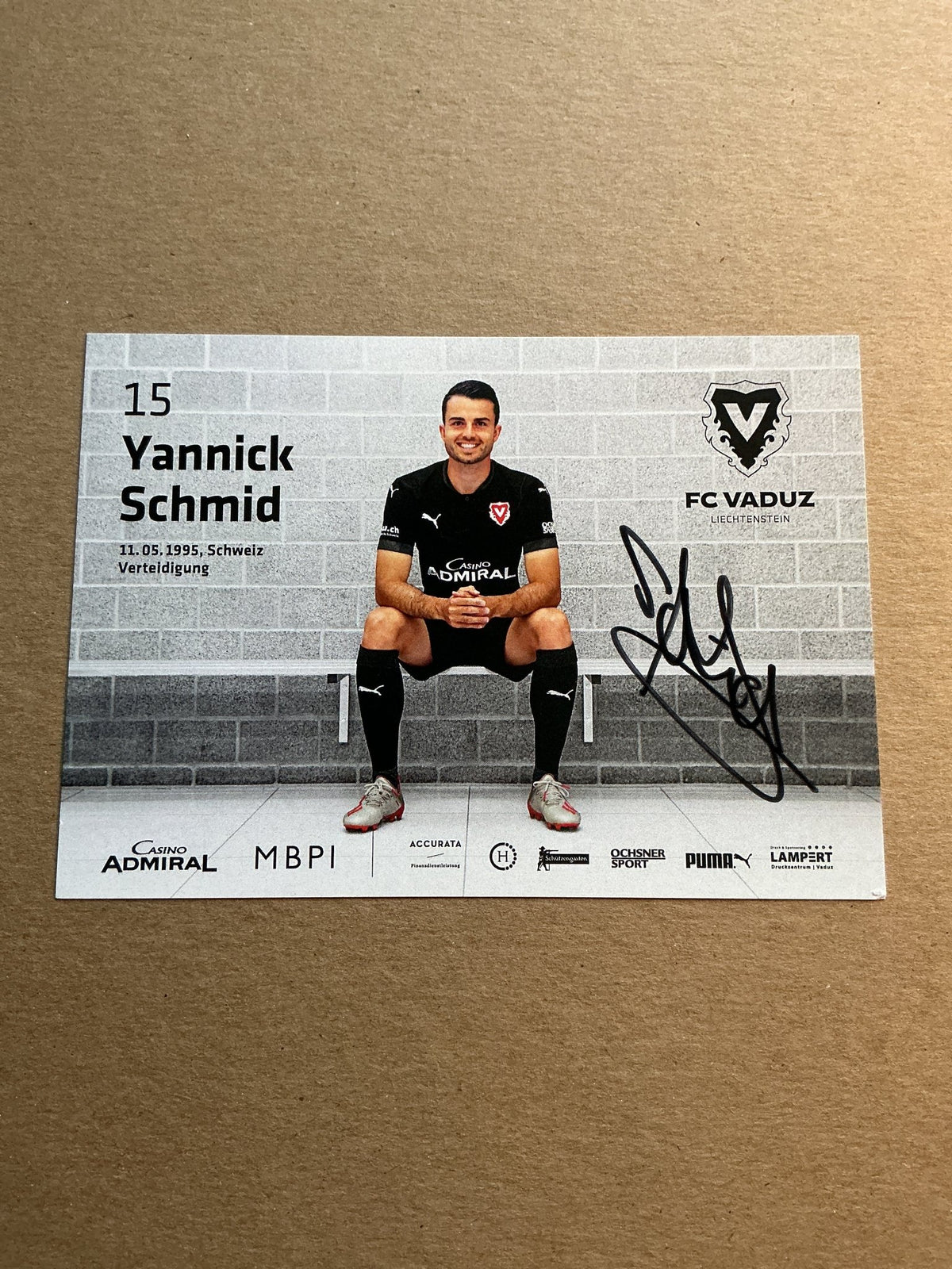 Yannick Schmid, Switzerland 🇨🇭 FC Vaduz 2021/22 hand signed - Autographs-World