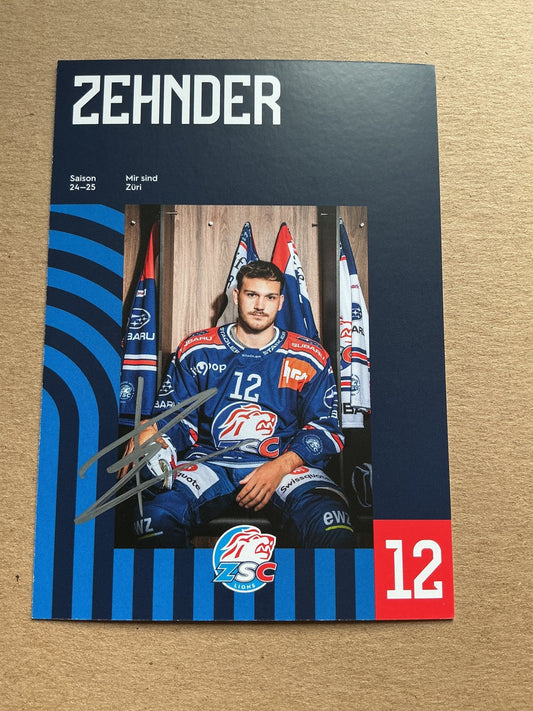 Yannick Zehnder, Switzerland 🇨🇭 ZSC Lions 2024/25 hand signed - Autographs-World