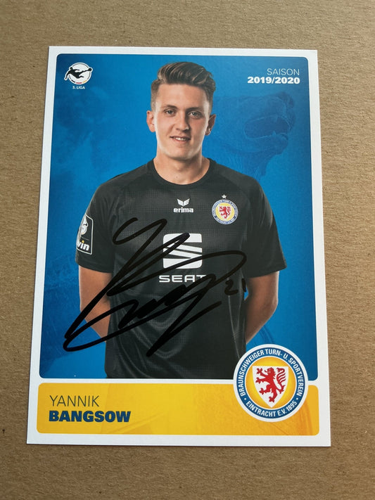 Yannik Bangsow, Germany 🇩🇪 Eintracht Braunschweig 2019/20 hand signed - Autographs-World