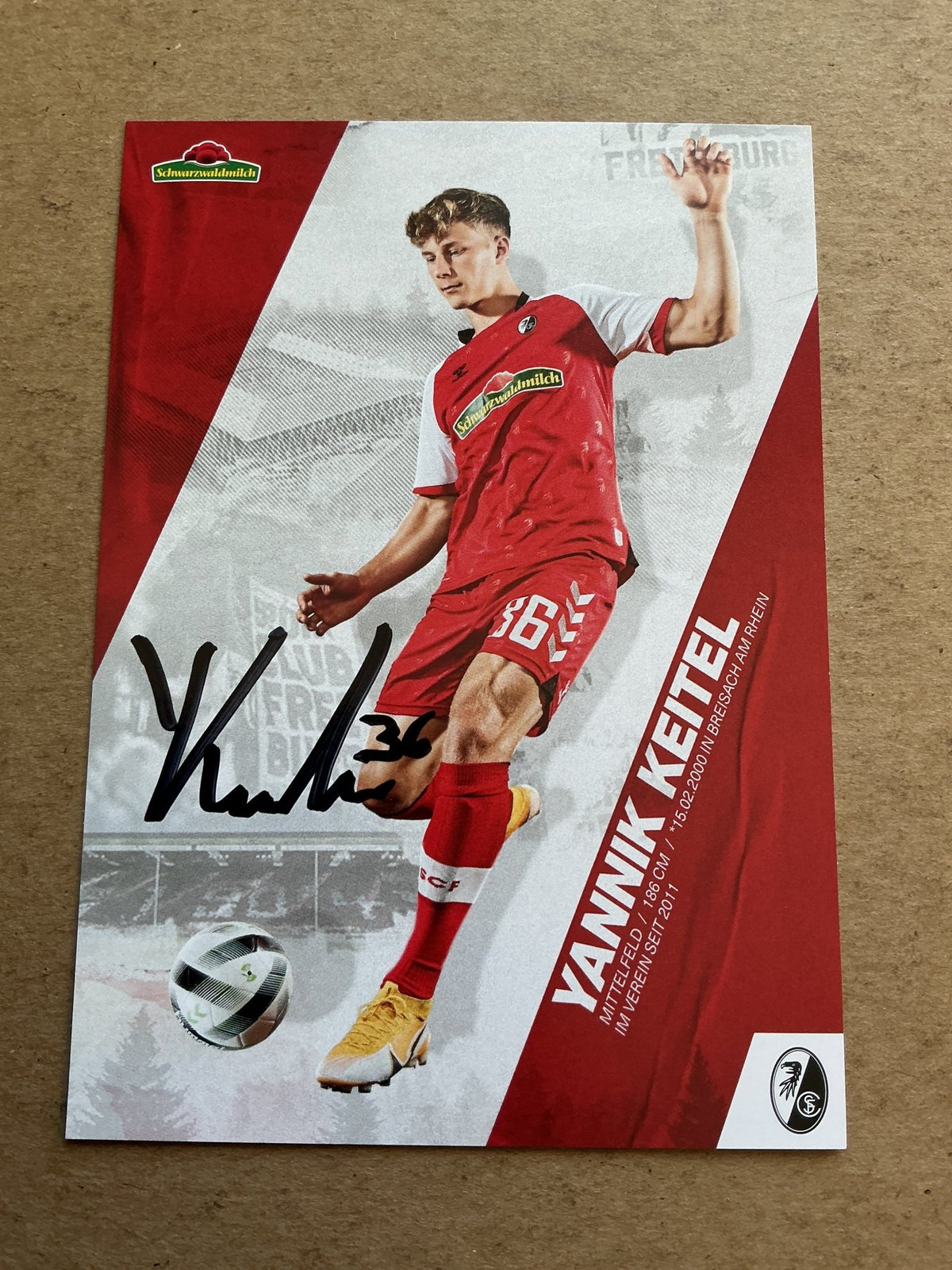 Yannik Keitel, Germany 🇩🇪 SC Freiburg 2020/21 hand signed - Autographs-World