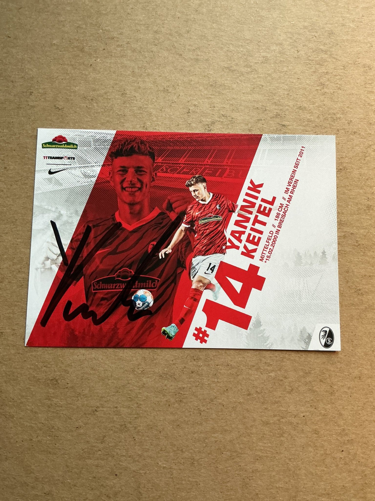 Yannik Keitel, Germany 🇩🇪 SC Freiburg 2021/22 hand signed - Autographs-World