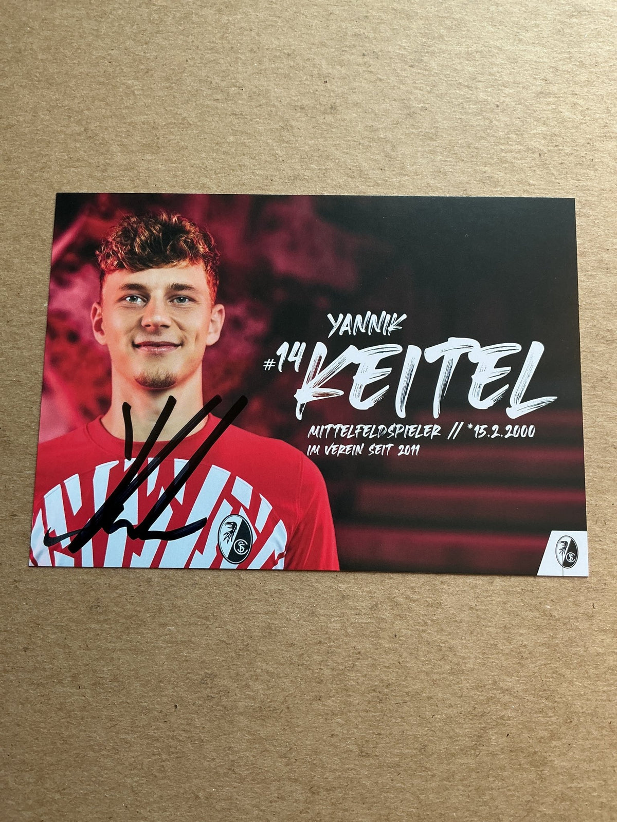 Yannik Keitel, Germany 🇩🇪 SC Freiburg 2023/24 hand signed - Autographs-World