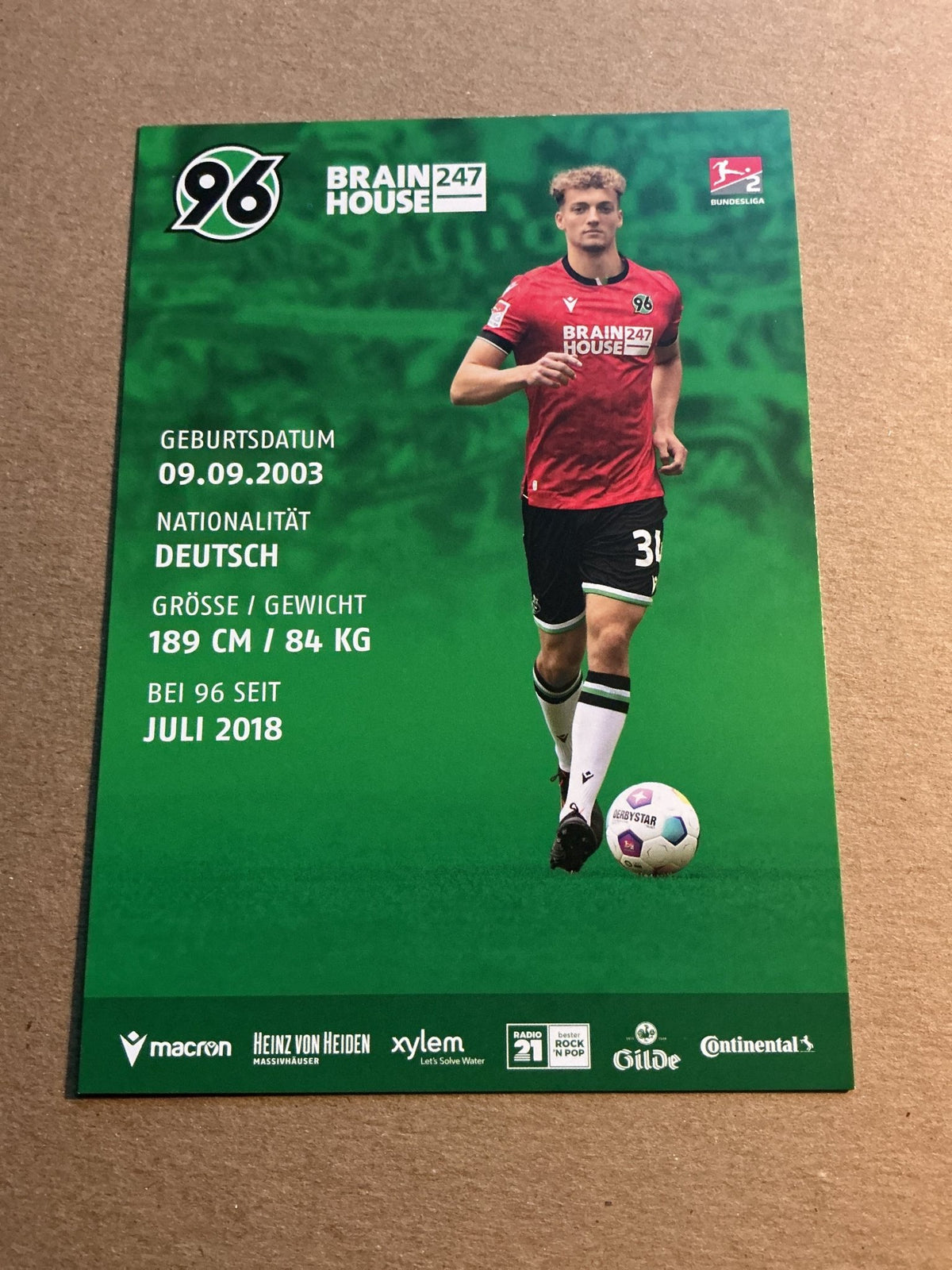 Yannik Lührs, Germany 🇩🇪 Hannover 96 2023/24 hand signed - Autographs-World