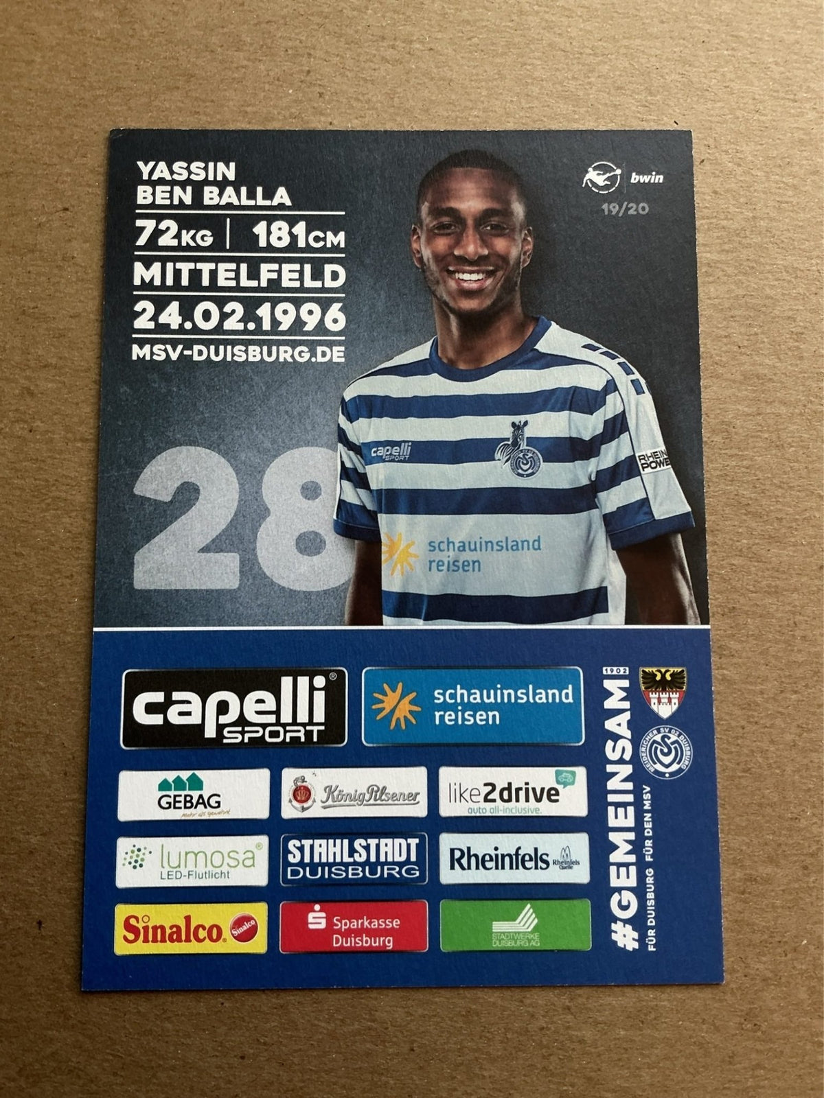 Yassin Ben Balla, France 🇫🇷 MSV Duisburg 2019/20 hand signed - Autographs-World