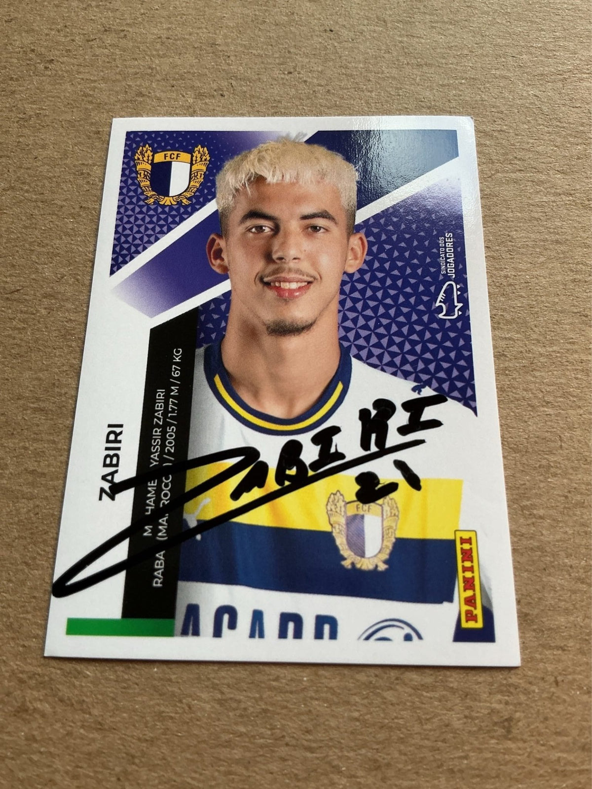 Yassir Zabiri, Morocco 🇲🇦 FC Famalicão 2025/26 Panini hand signed - Autographs-World