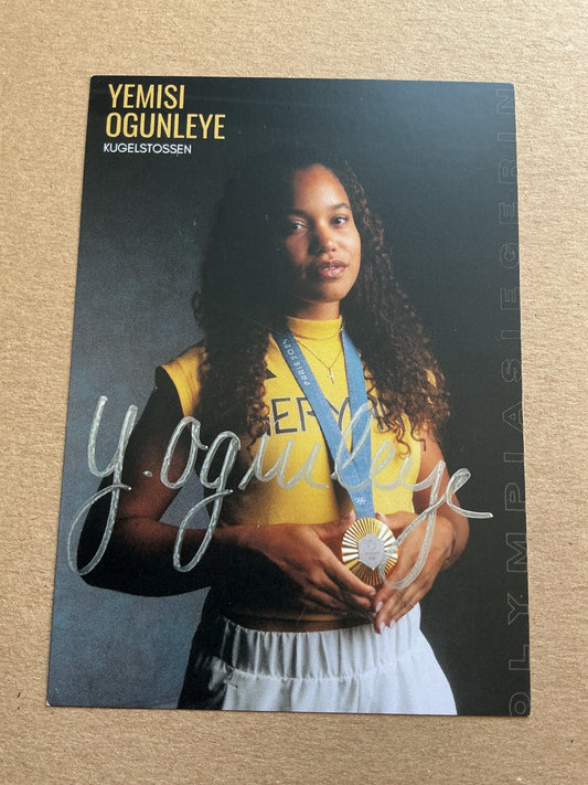 Yemisi Ogunleye, Germany 🇩🇪 Athletics Summer Olympics 2024 hand signed - Autographs-World