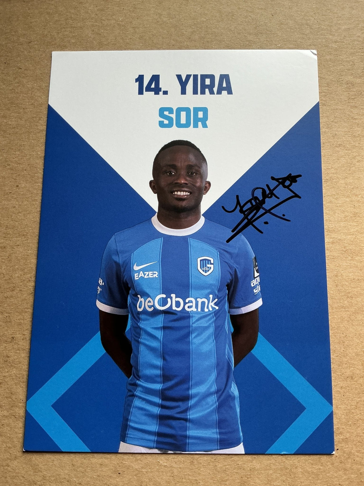 Yira Sor, Nigeria 🇳🇬 KRC Genk 2023/24 hand signed - Autographs-World