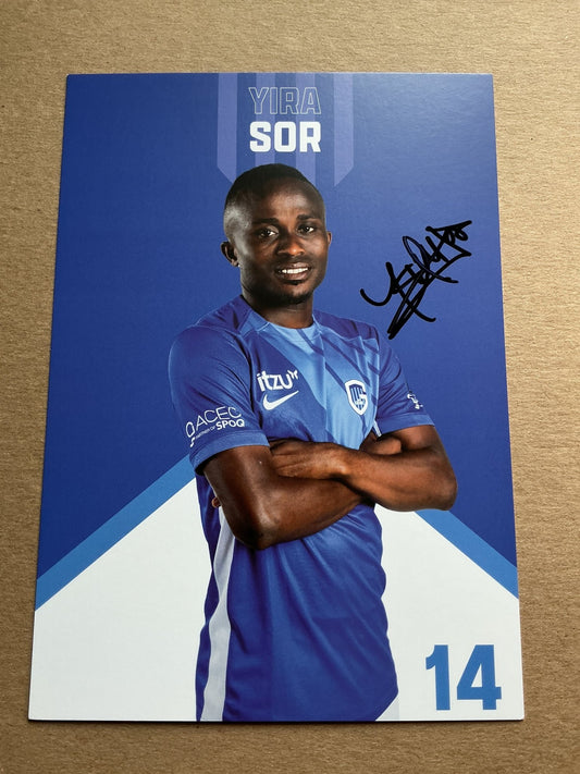 Yira Sor, Nigeria 🇳🇬 KRC Genk 2024/25 hand signed - Autographs-World