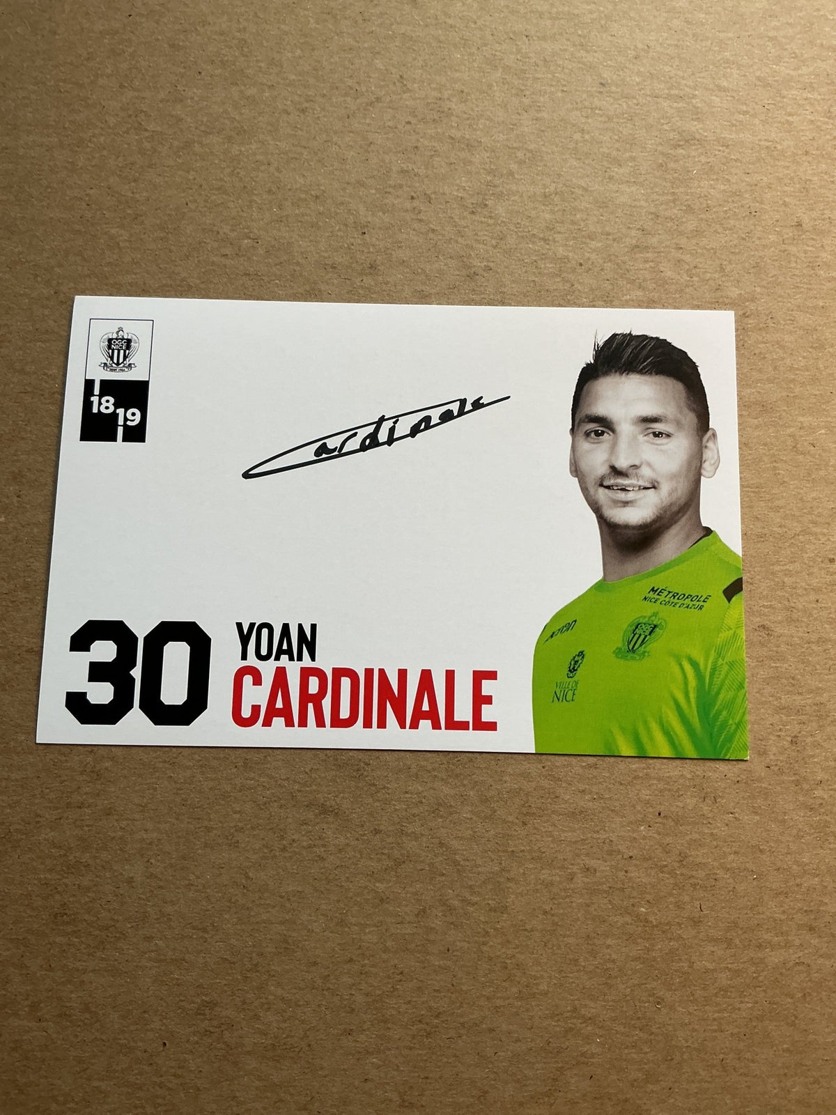 Yoan Cardinale, France 🇫🇷 OGC Nice 2018/19 hand signed - Autographs-World