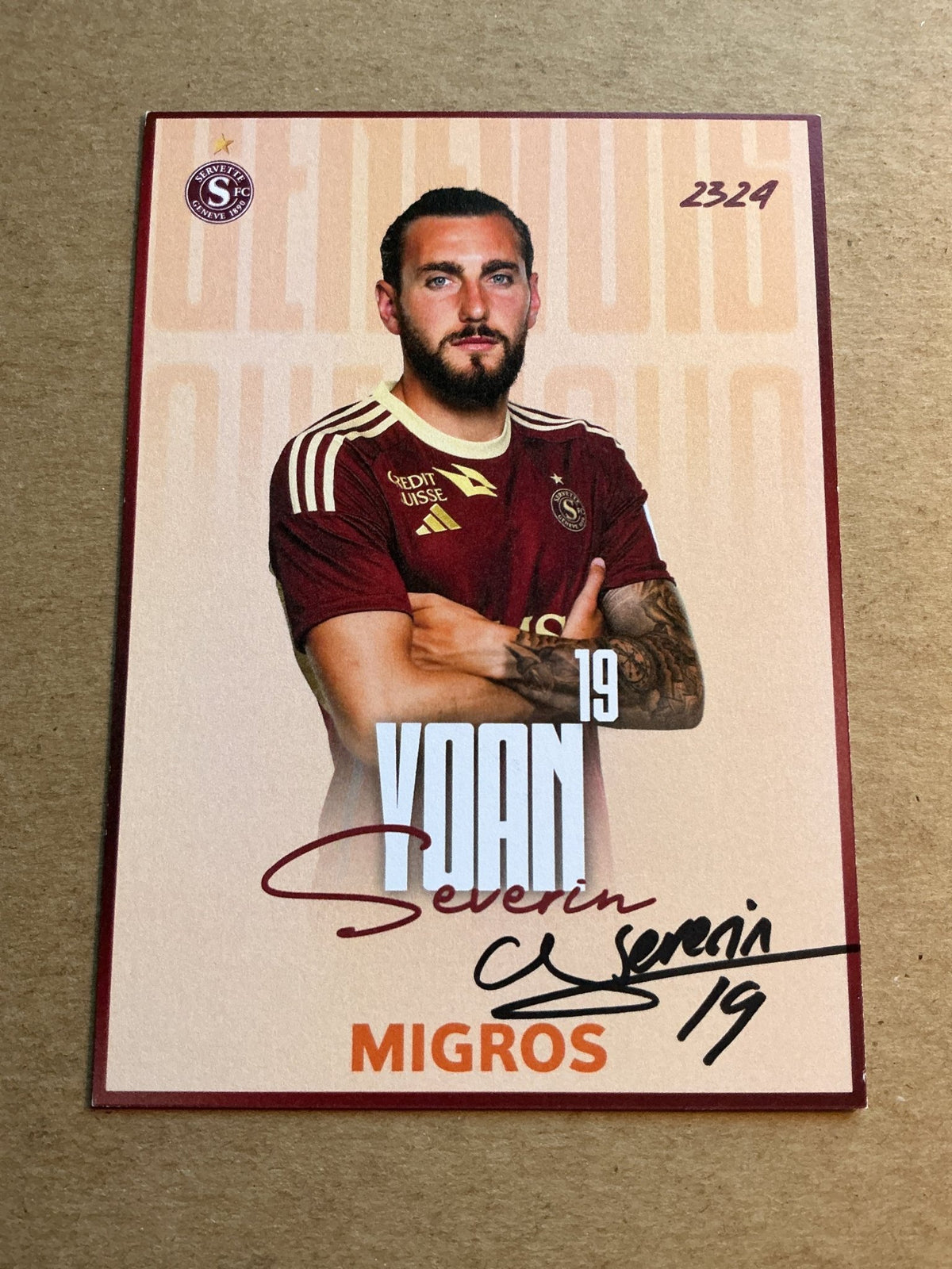 Yoan Severin, France 🇫🇷 Servette FC 2023/24 hand signed - Autographs-World
