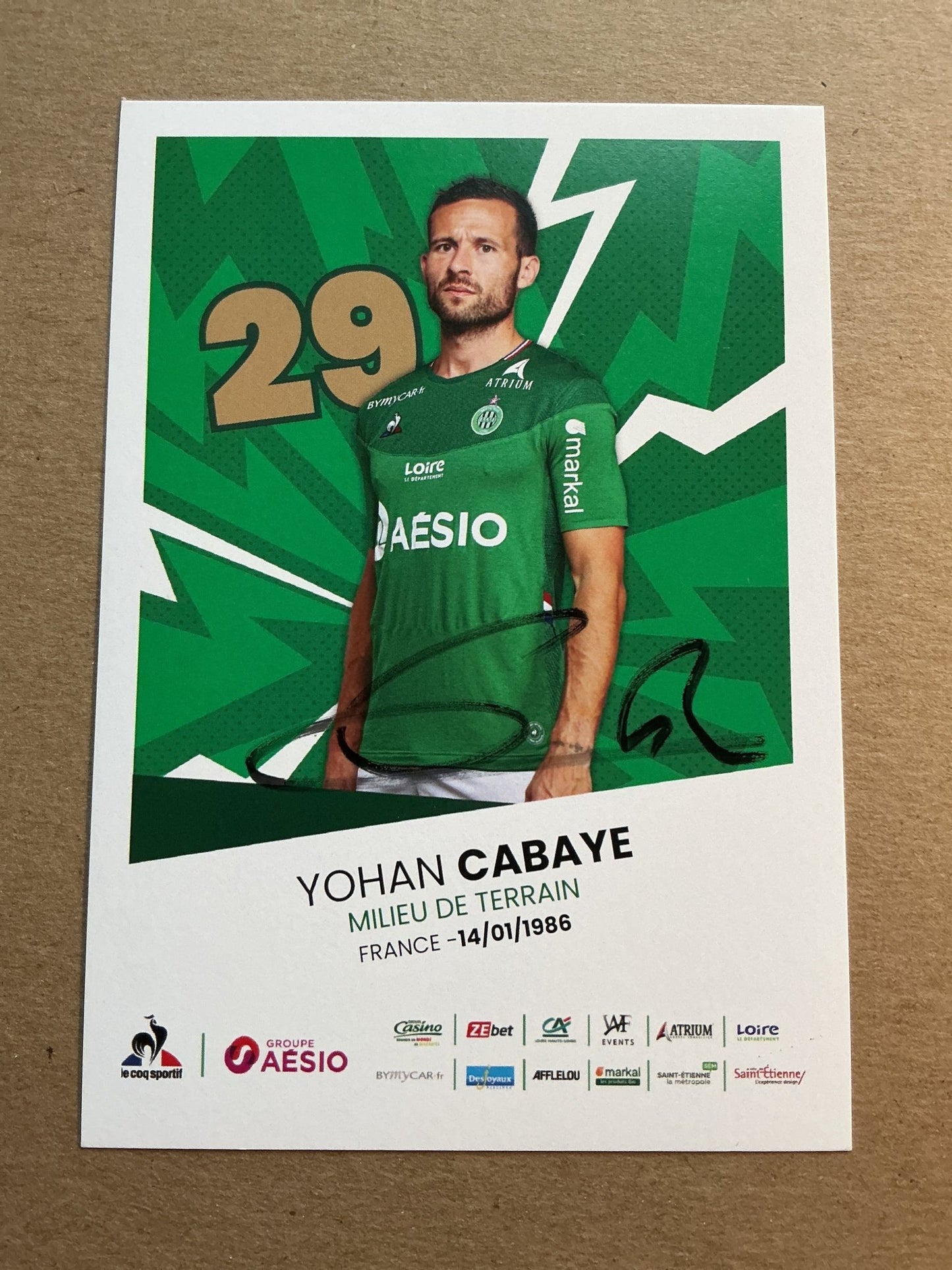 Yohan Cabaye, France 🇫🇷 AS Saint-Étienne 2019/20 hand signed - Autographs-World