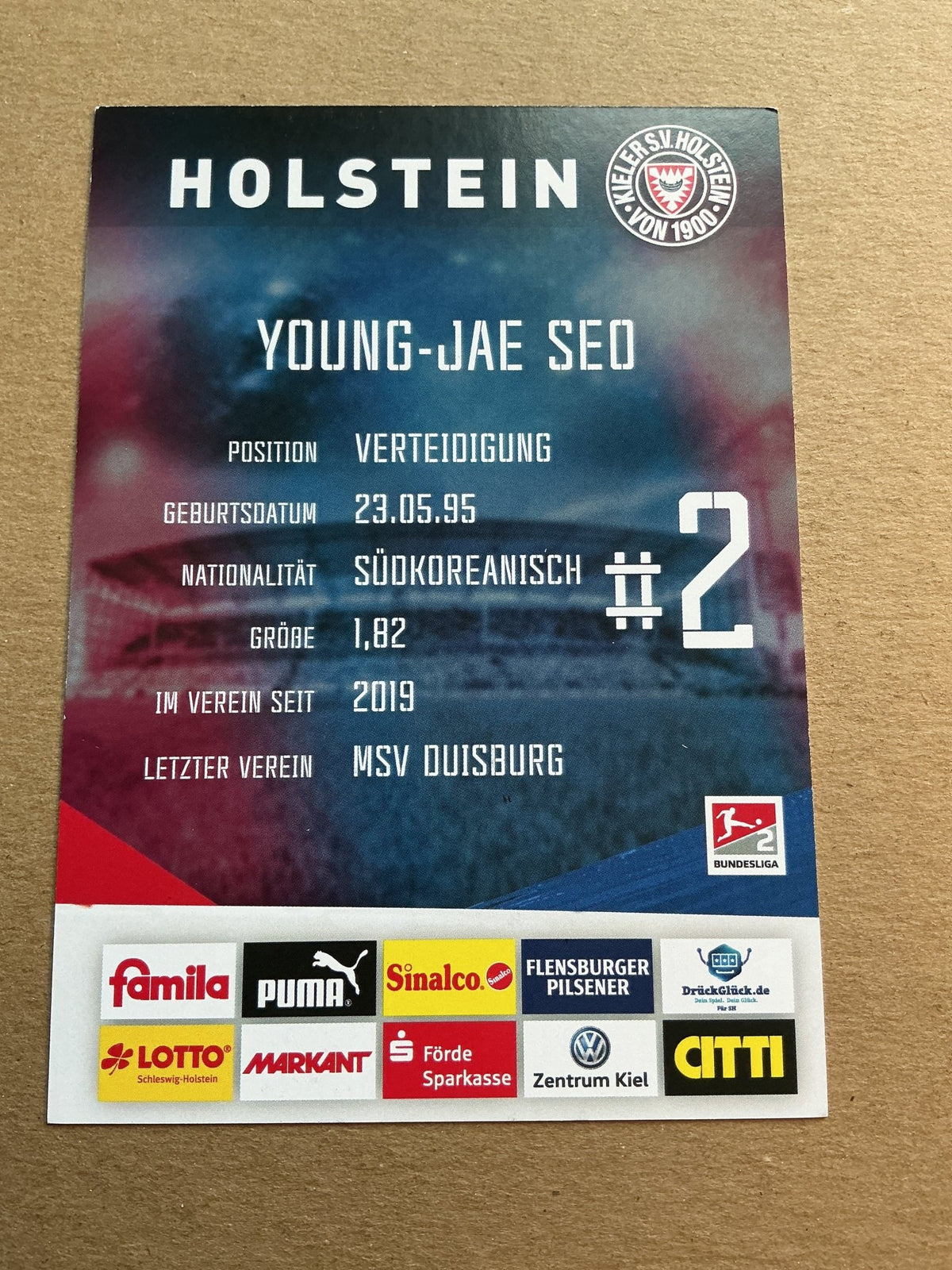 Young-Jae Seo, South Korea 🇰🇷 Holstein Kiel 2019/20 hand signed - Autographs-World