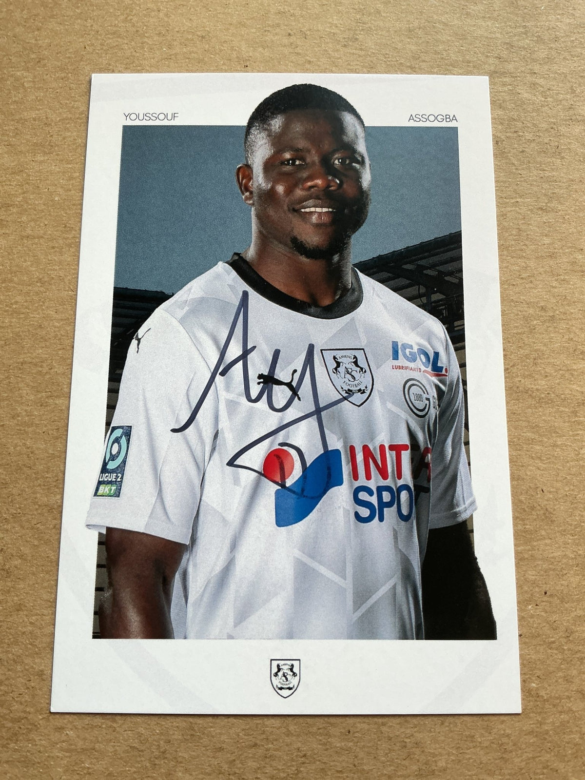Youssouf Assogba, Benin 🇧🇯 Amiens SC 2023/24 hand signed - Autographs-World