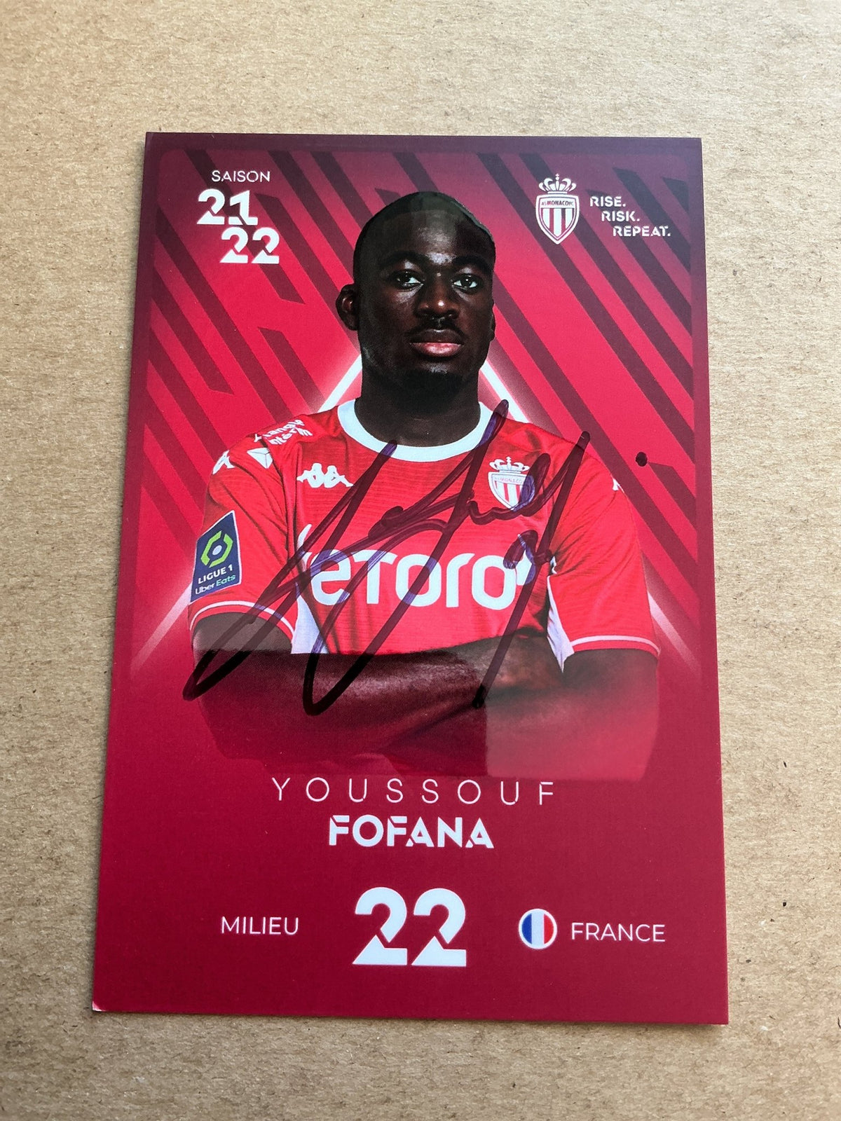 Youssouf Fofana, France 🇫🇷 AS Monaco 2021/22 hand signed - Autographs-World