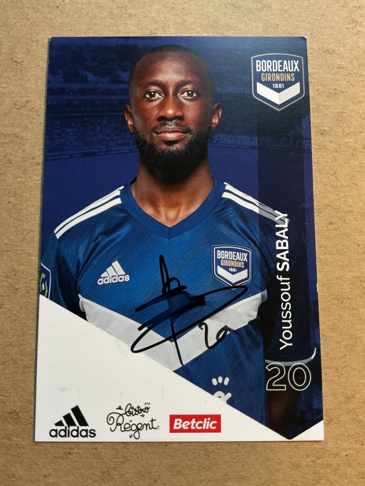 Youssouf Sabaly, Senegal 🇸🇳 Girondins Bordeaux 2020/21 hand signed - Autographs-World