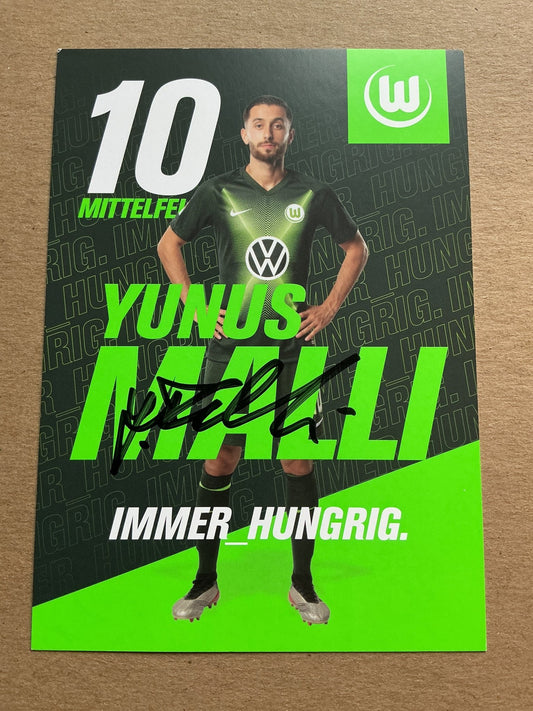 Yunus Malli, Türkiye 🇹🇷 VfL Wolfsburg 2019/20 hand signed - Autographs-World