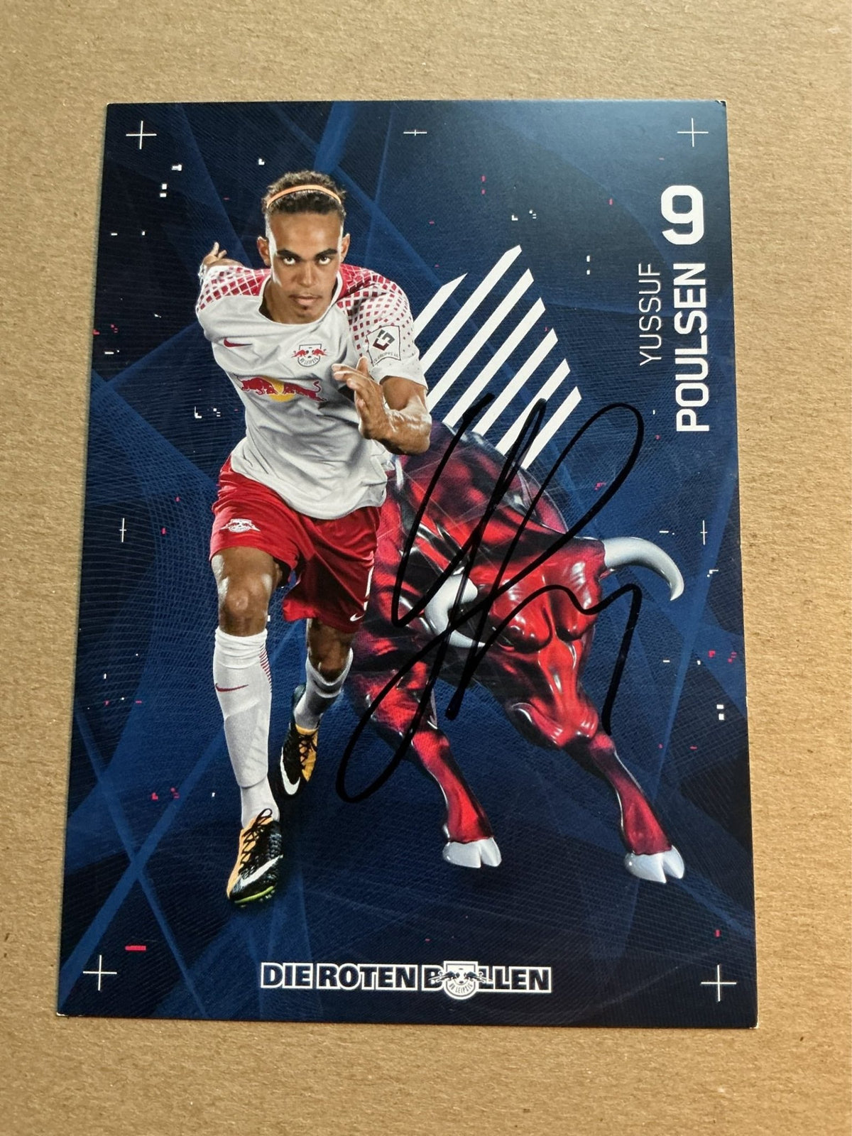 Yussuf Poulsen, Denmark 🇩🇰 RB Leipzig 2017/18 hand signed - Autographs-World