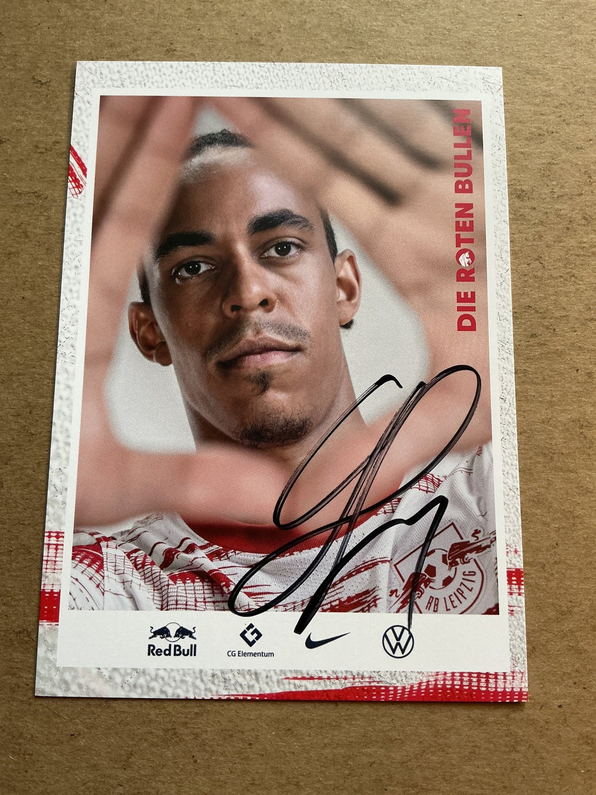 Yussuf Poulsen, Denmark 🇩🇰 RB Leipzig 2021/22 hand signed - Autographs-World