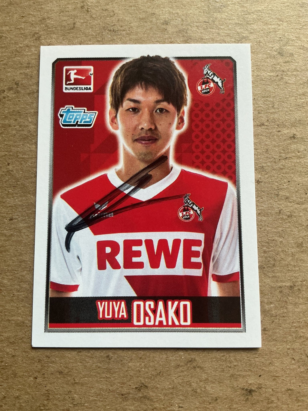 Yuya Osako, Japan 🇯🇵 1.FC Köln 2014/15 Topps hand signed - Autographs-World