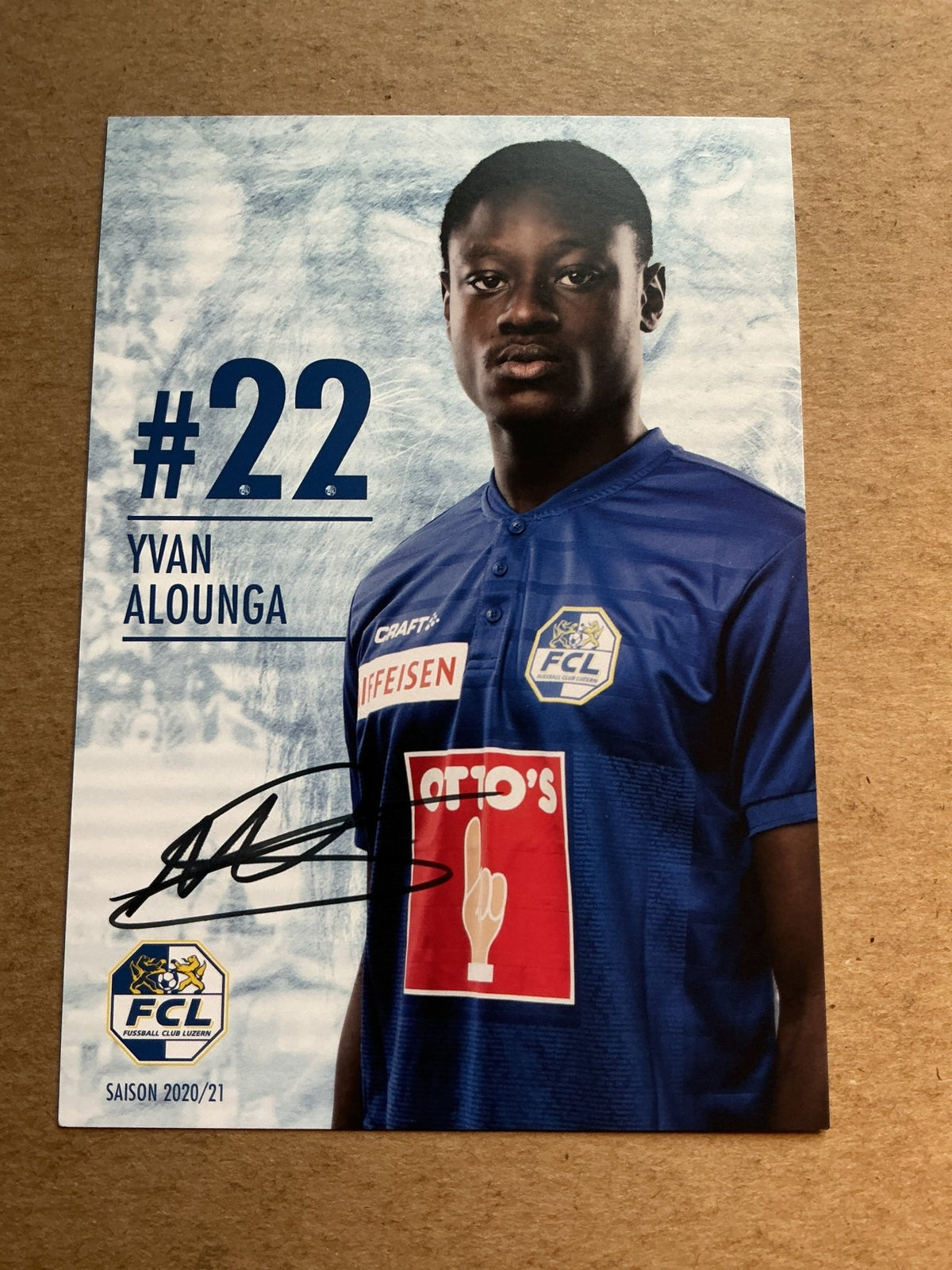 Yvan Alounga, Switzerland 🇨🇭 FC Luzern 2020/21 hand signed - Autographs-World