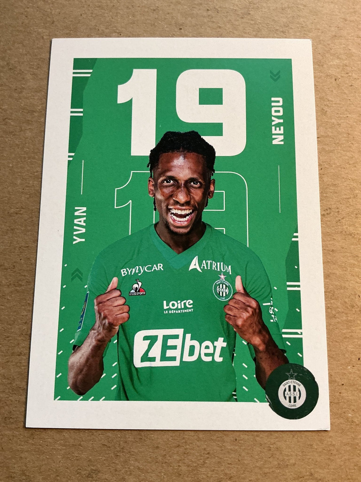 Yvan Neyou, Cameroon 🇨🇲 AS Saint-Étienne 2021/22 hand signed - Autographs-World