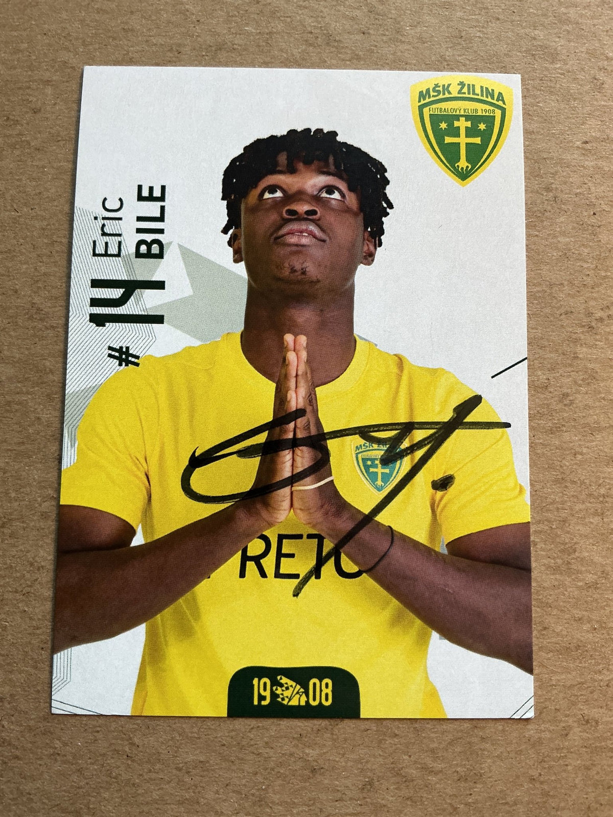 Yves Erick Bile, Ivory Coast 🇨🇮 MŠK Žilina 2023/24 hand signed - Autographs-World