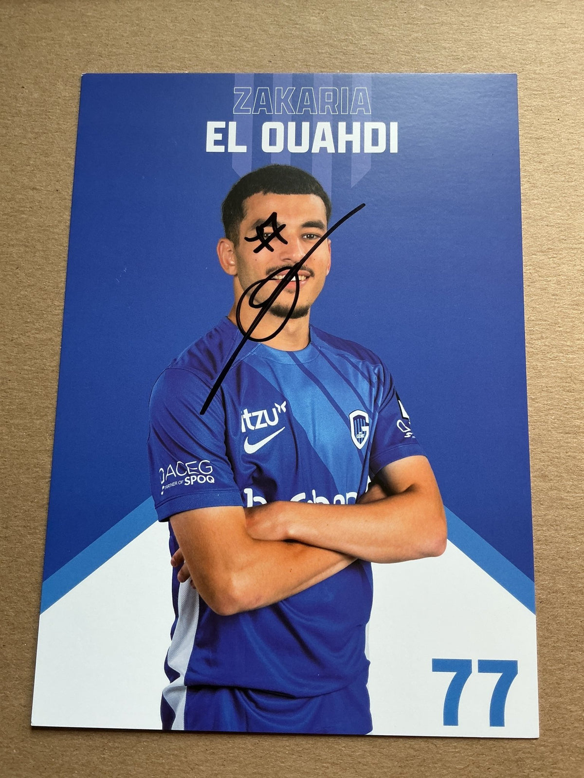 Zakaria El Ouahdi, Morocco 🇲🇦 KRC Genk 2024/25 hand signed - Autographs-World