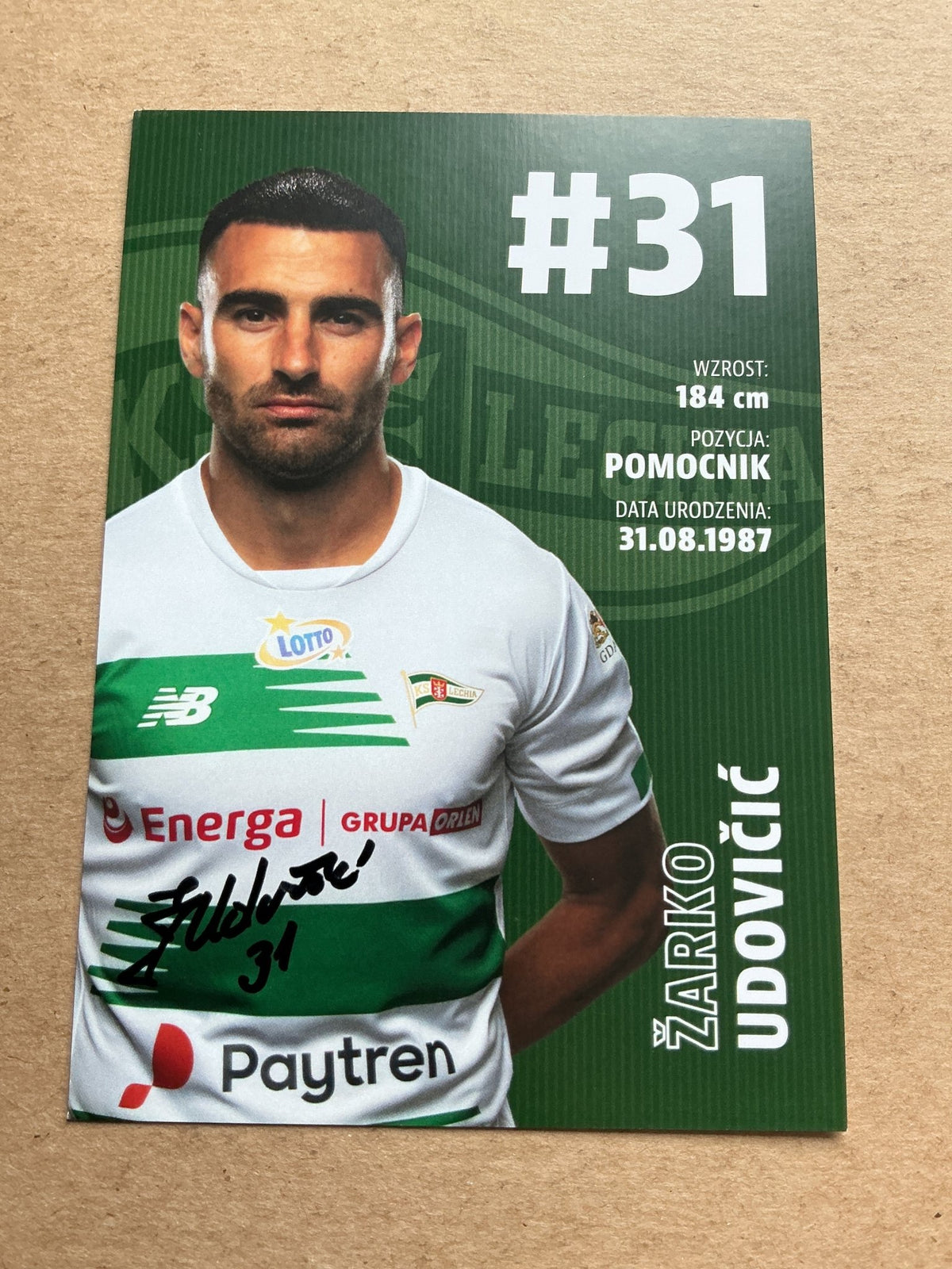 Žarko Udovičić, Serbia 🇷🇸 Lechia Gdansk 2020/21 hand signed - Autographs-World
