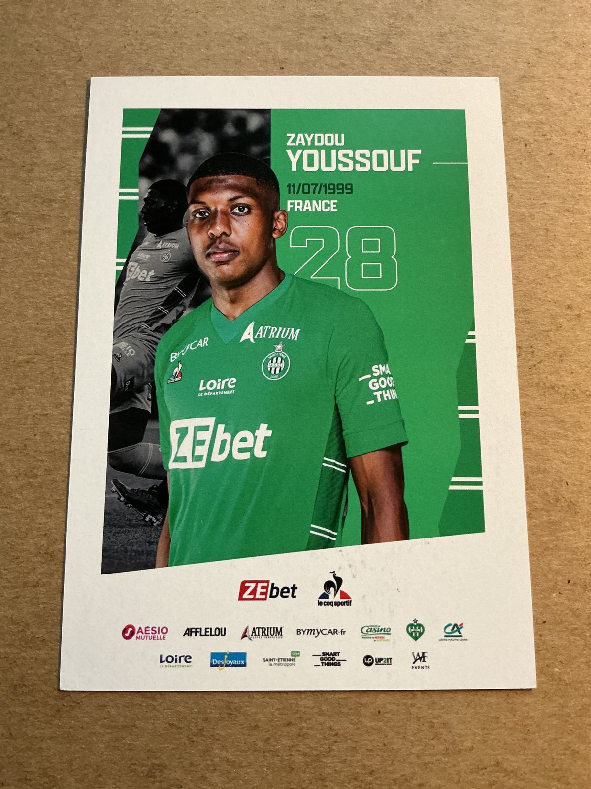 Zaydou Youssouf, France 🇫🇷 AS Saint-Étienne 2021/22 hand signed - Autographs-World
