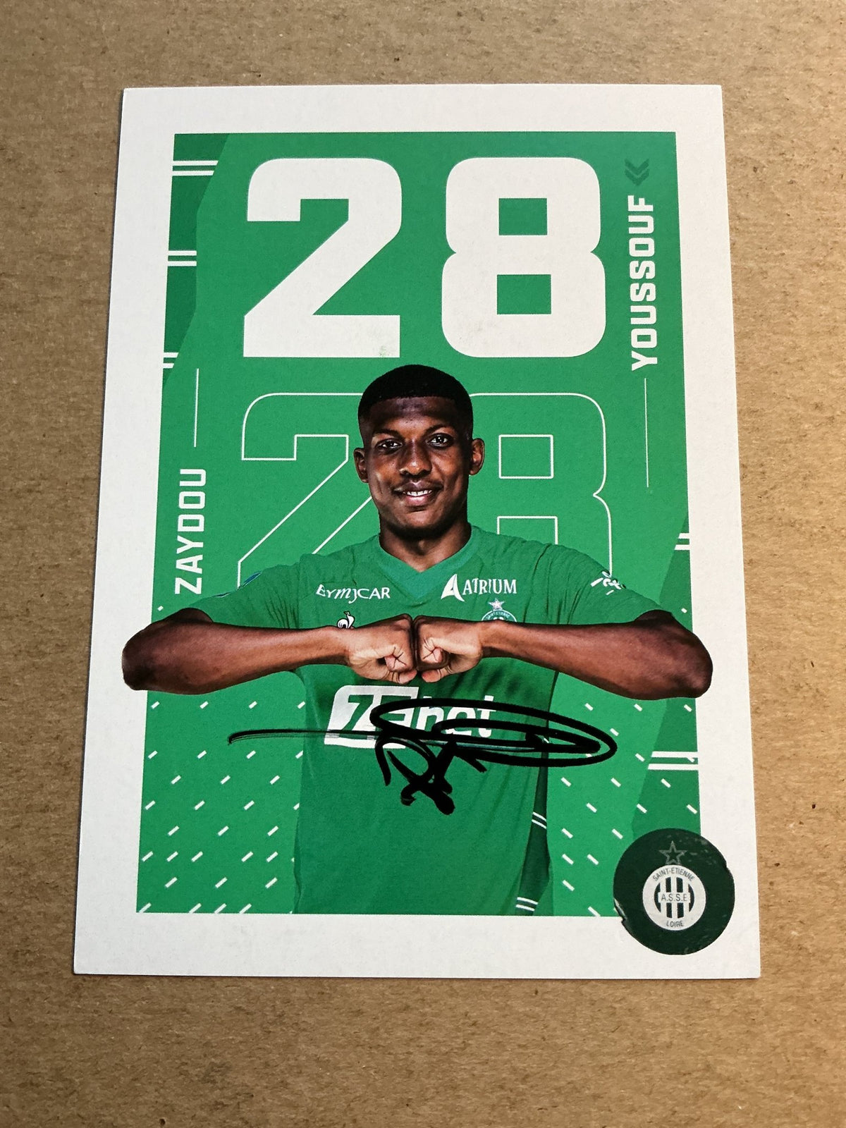 Zaydou Youssouf, France 🇫🇷 AS Saint-Étienne 2021/22 hand signed - Autographs-World