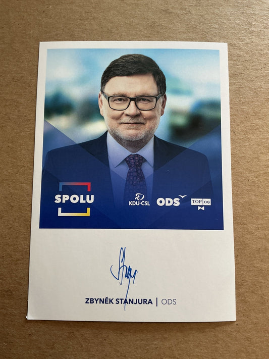 Zbynek Stanjura, Czech Republic 🇨🇿 Minister of Finance 2025 hand signed - Autographs-World