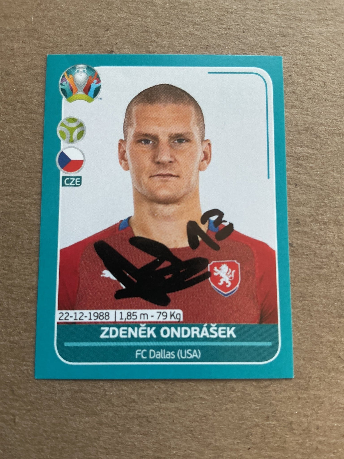 Zdeněk Ondrášek, Czech Republic 🇨🇿 UEFA Euro 2020 Panini hand signed - Autographs-World