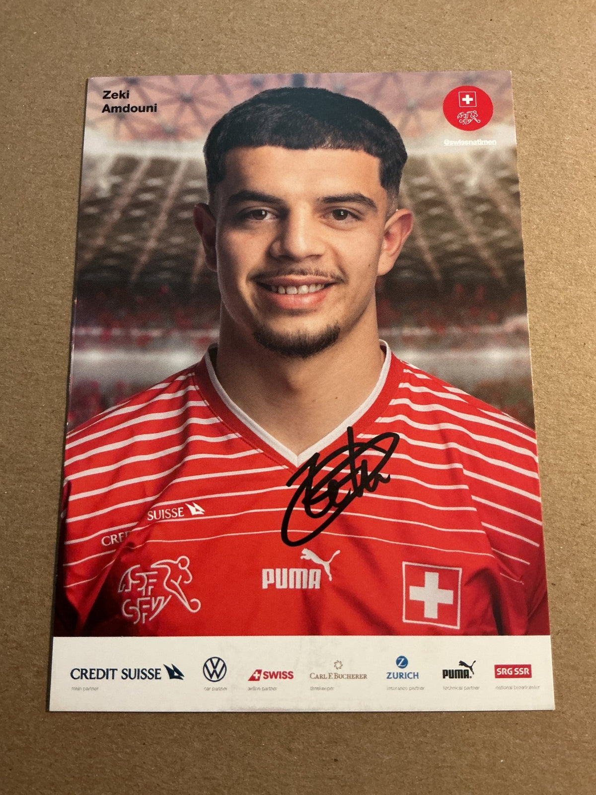 Zeki Amdouni, Switzerland 🇨🇭FIFA World Cup 2022 hand signed - Autographs-World