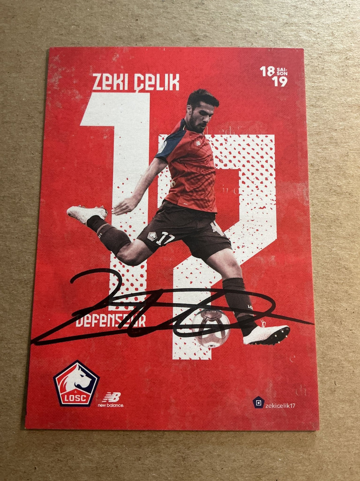 Zeki Celik, Türkiye 🇹🇷 Lille OSC 2018/19 hand signed - Autographs-World