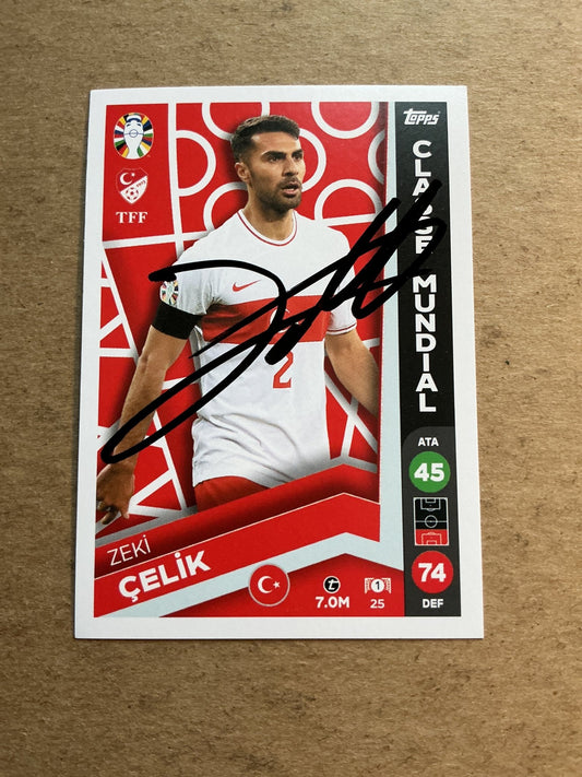 Zeki Çelik, Türkiye 🇹🇷 UEFA Euro 2024 hand signed - Autographs-World