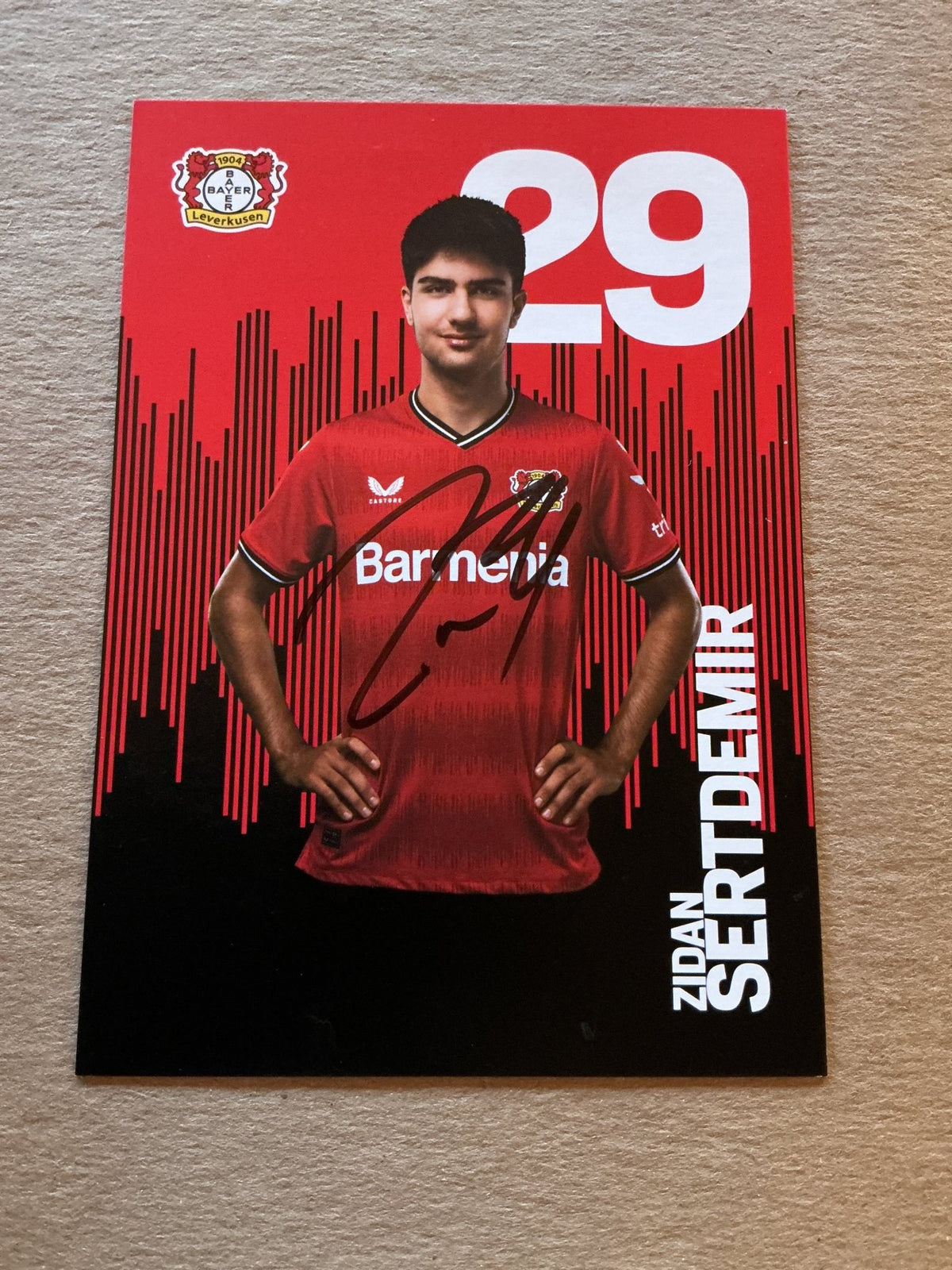 Zidan Sertdemir, Denmark 🇩🇰 Bayer 04 Leverkusen 2022/23 hand signed - Autographs-World