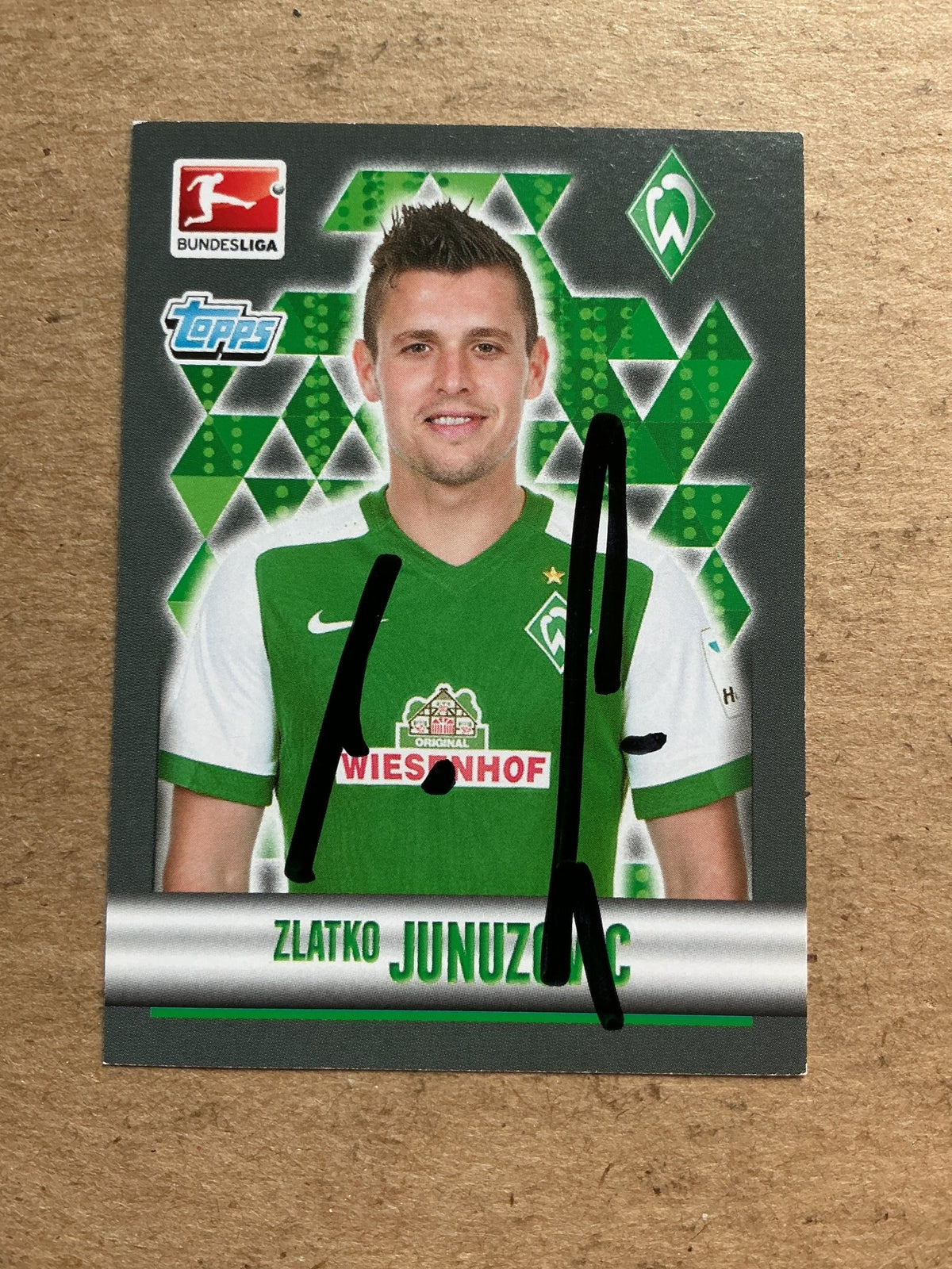 Zlatko Junuzovic, Austria 🇦🇹 SV Werder Bremen 2015/16 Topps hand signed - Autographs-World