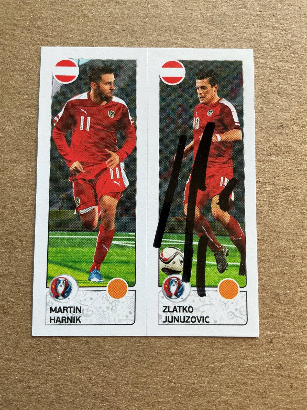 Zlatko Junuzovic, Austria 🇦🇹 UEFA Euro 2016 Panini hand signed - Autographs-World