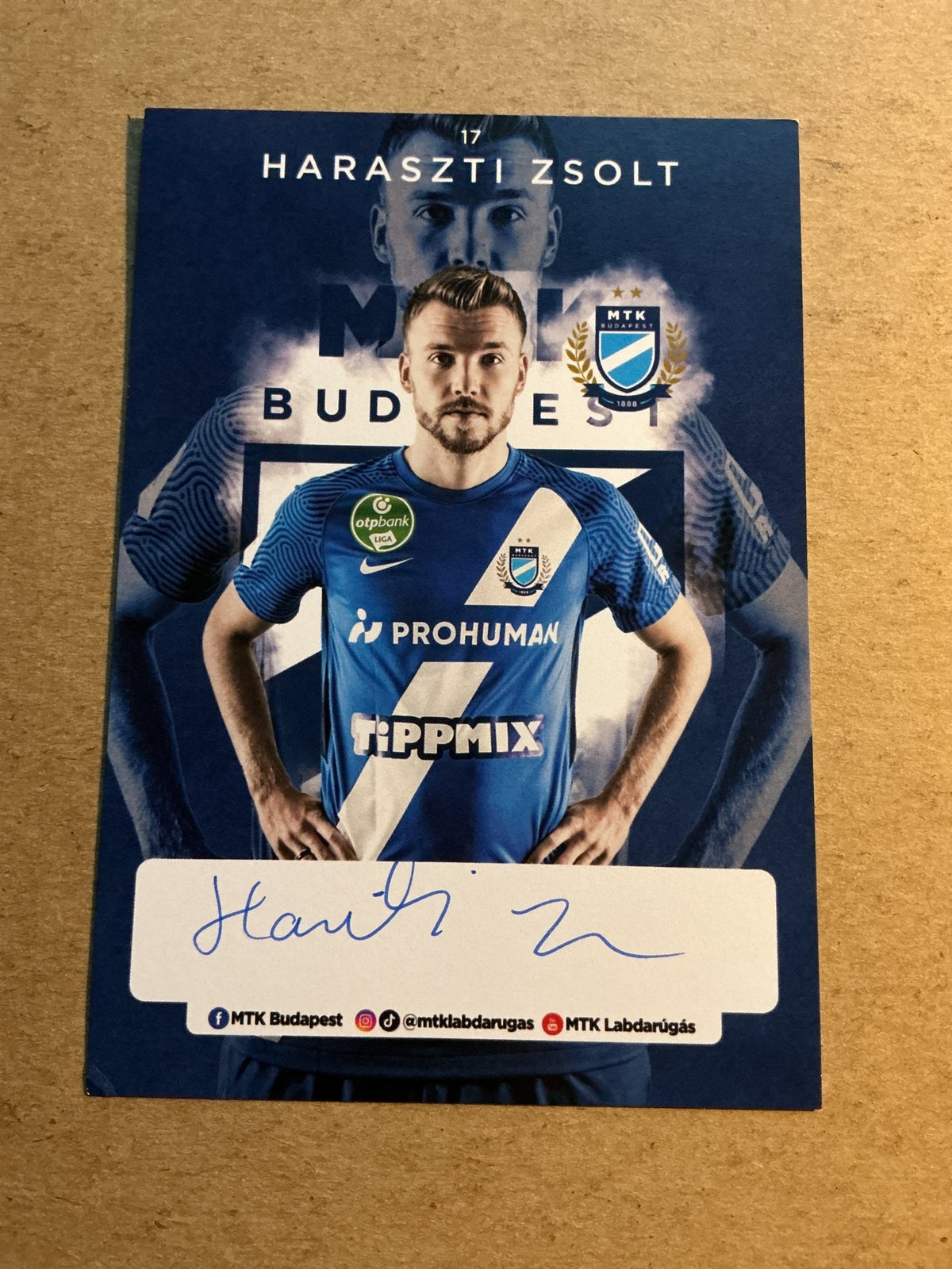 Zsolt Haraszti, Hungary 🇭🇺 MTK Budapest 2021/22 hand signed - Autographs-World