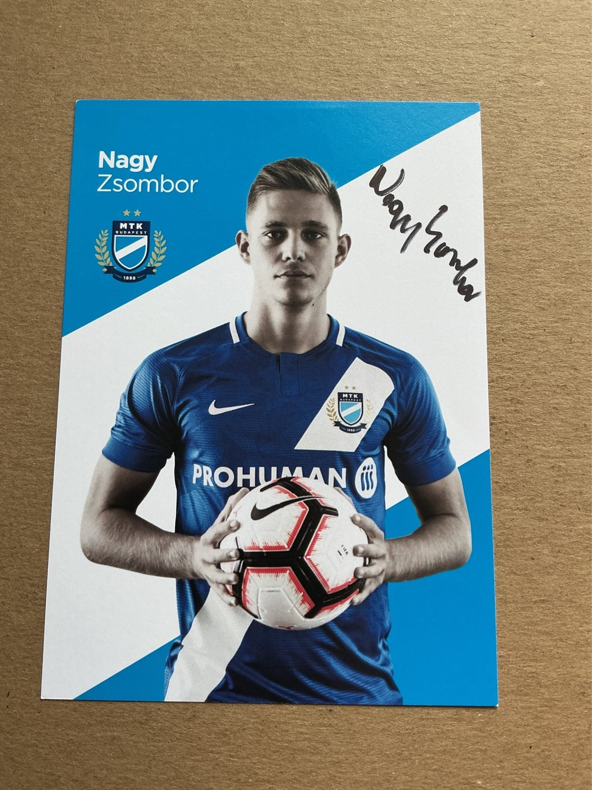 Zsombor Nagy, Hungary 🇭🇺 MTK Budapest FC 2019/20 hand signed - Autographs-World