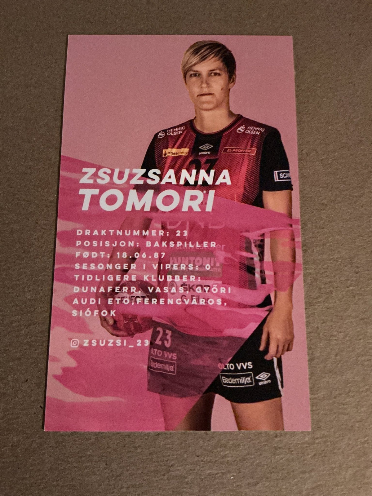 Zsuzsanna Tomori, Hungary 🇭🇺 Handball Vipers 2021/22 hand signed - Autographs-World